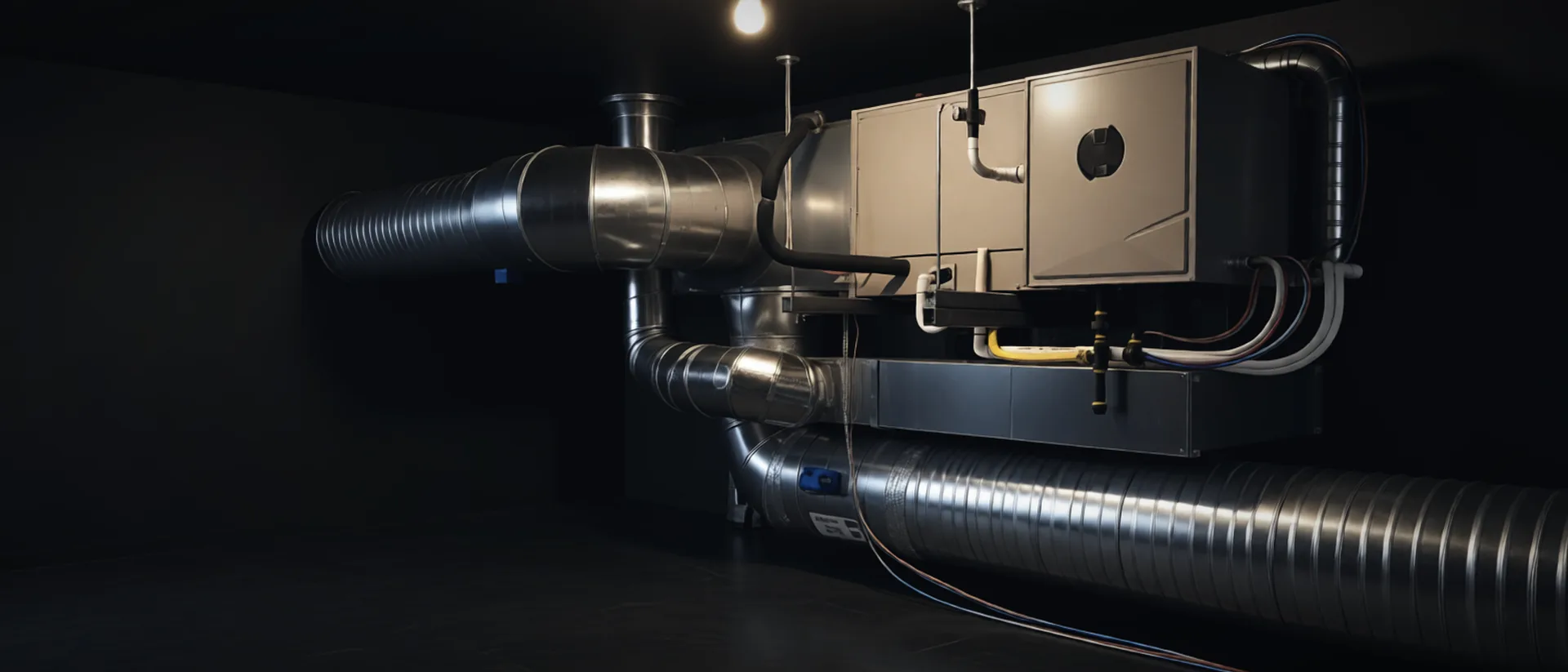 New ductwork and a Carrier unit in a basement