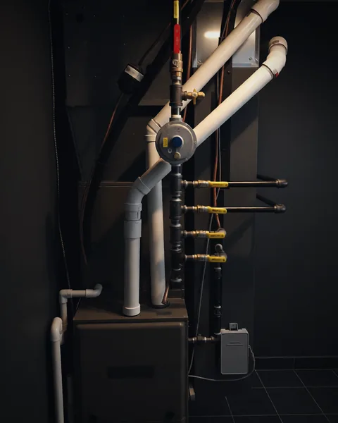 York furnace with new gas and vent piping