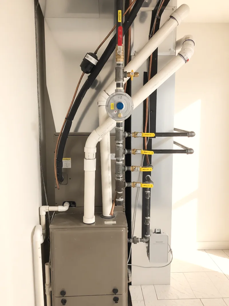 York furnace with new gas and vent piping